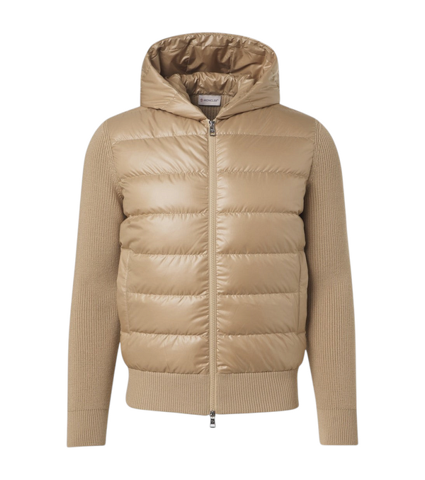 Moncler Tricot down-paneled virgin wool cardigan