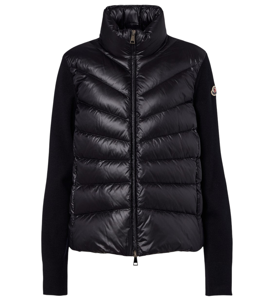 Moncler Tricot down-paneled virgin wool cardigan