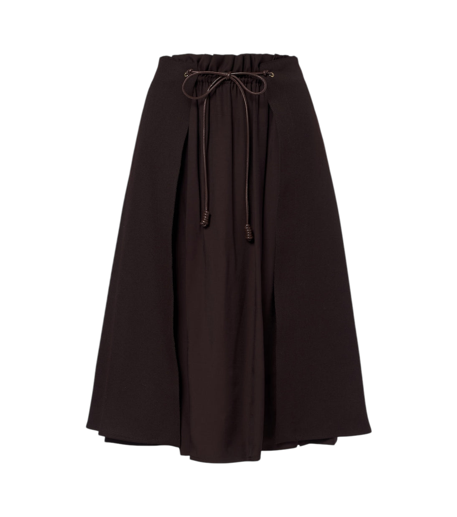 Falda midi de gabardina de lana virgen de Moncler