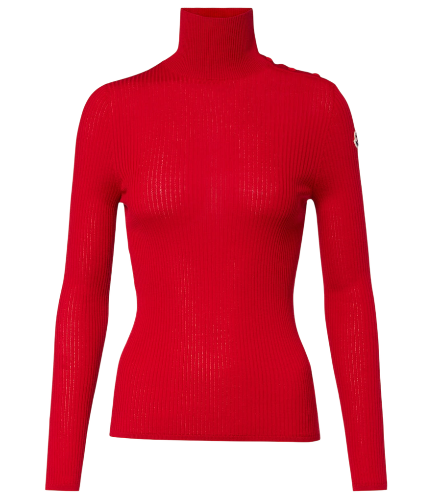 Suéter de cuello alto en lana virgen de Moncler