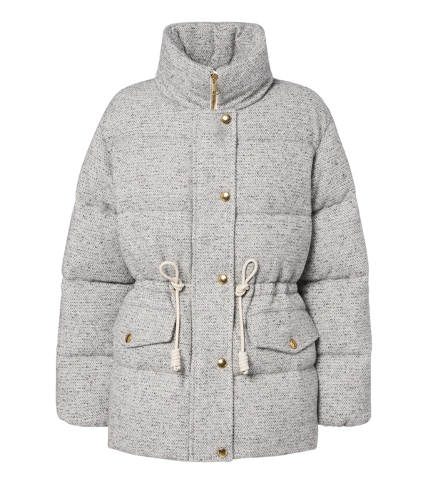 Moncler Wool-blend tweed down jacket