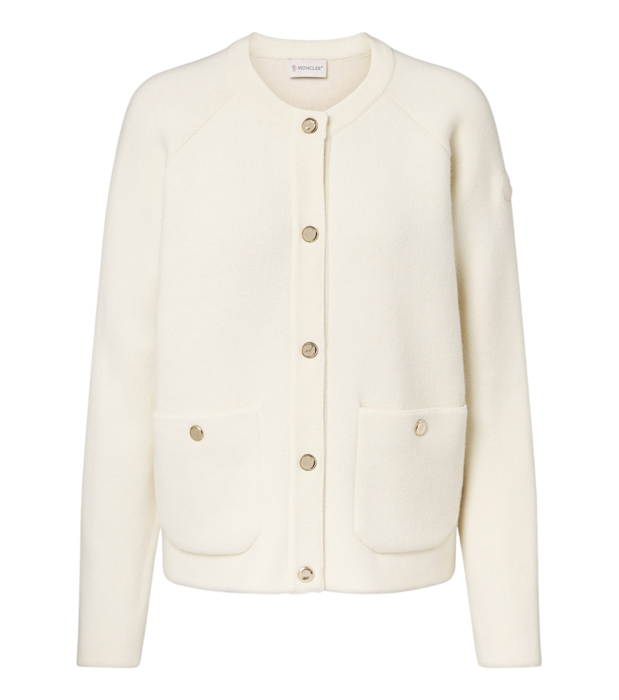 Moncler Wool, cotton, and cashmere-blend cardigan