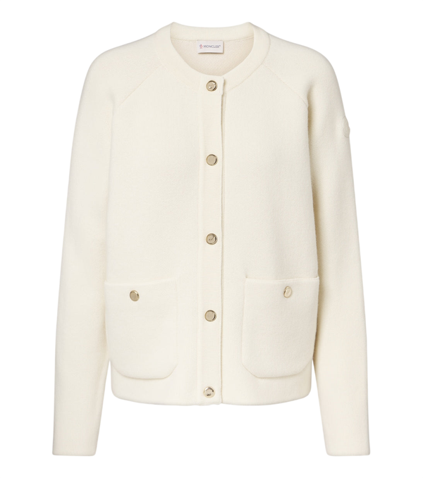 Moncler Wool, cotton, and cashmere-blend cardigan