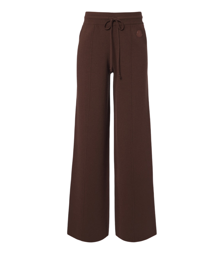 Moncler Wool, cotton, and cashmere-blend wide-leg pants