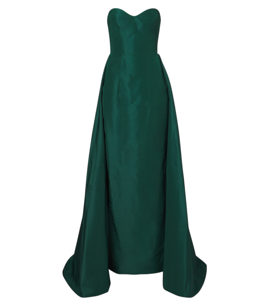 Monique Lhuillier Draped strapless silk bustier gown