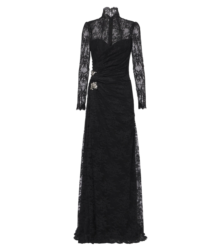 Monique Lhuillier Embellished lace bustier gown