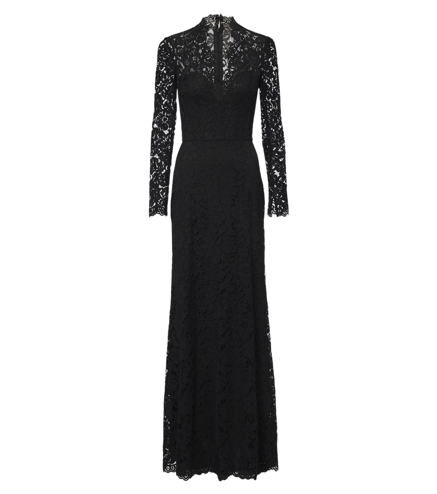 Robe bustier en mélange de coton et dentelle Monique Lhuillier