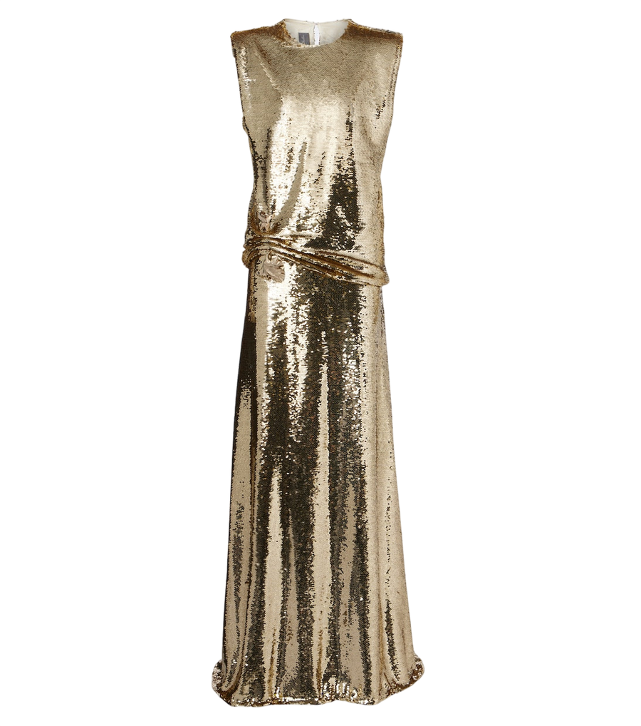 Monique Lhuillier Sequined embellished gathered gown