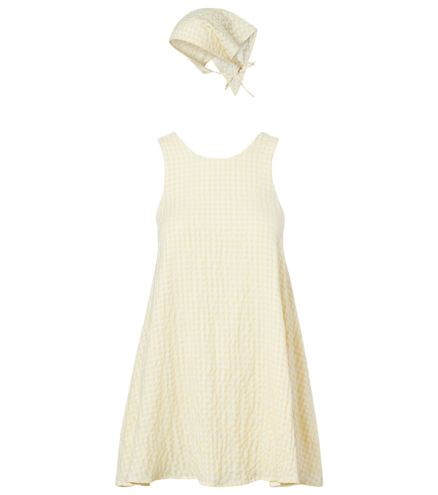 Montce Betsie gingham minidress and scarf set