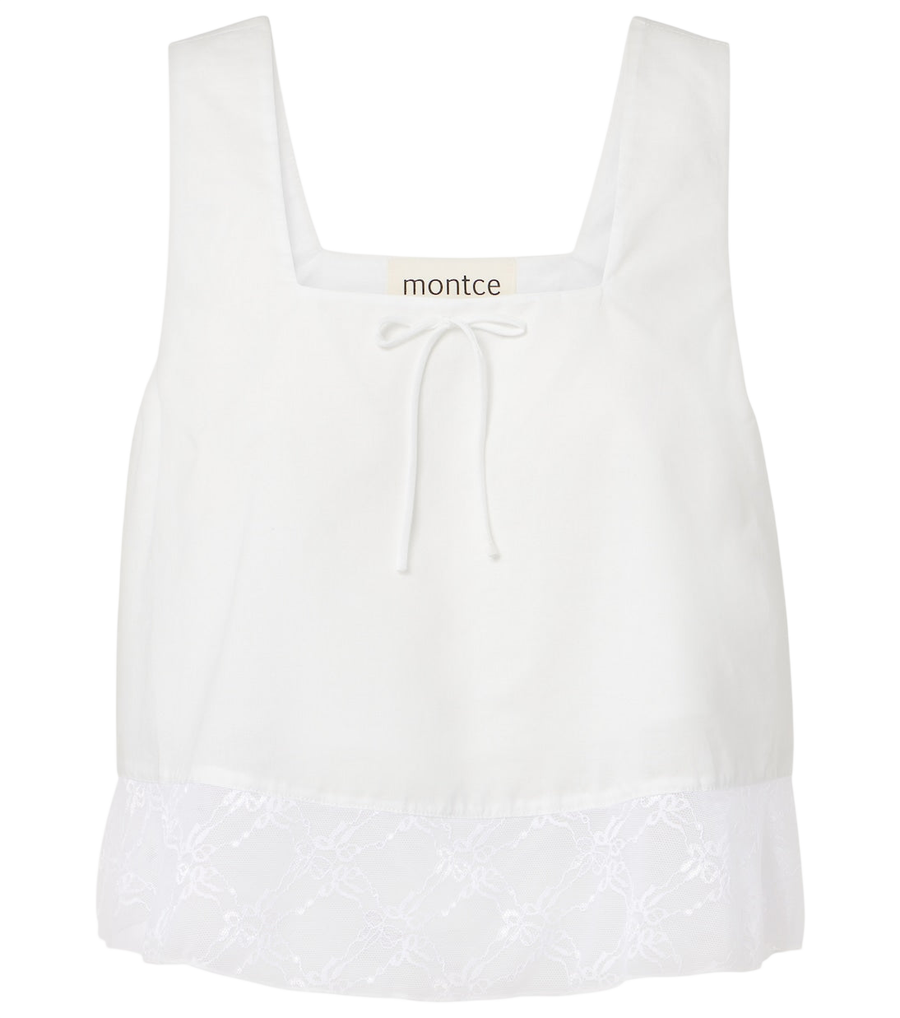 Montce Lace-trimmed cotton crop top