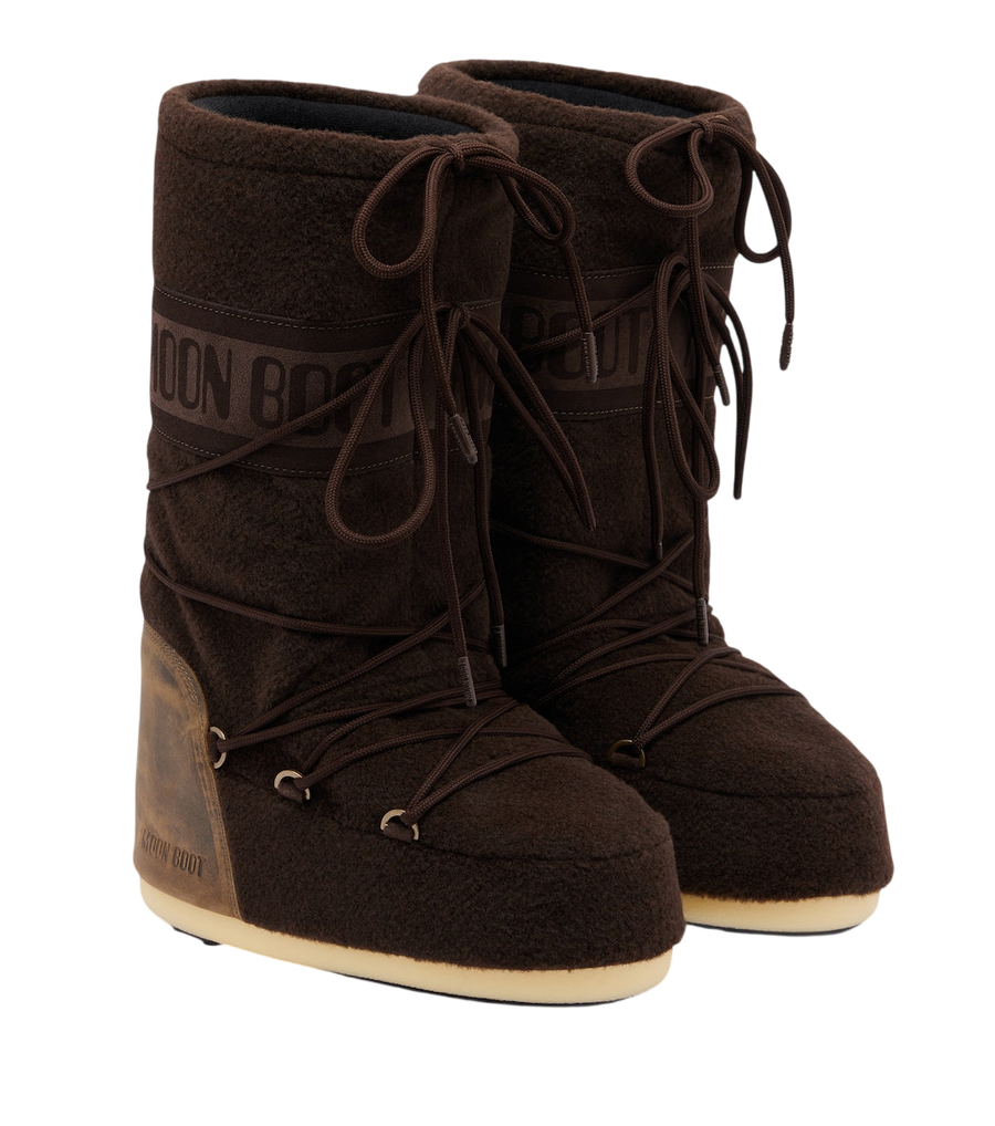 Moon Boot Icon leather-trimmed snow boots
