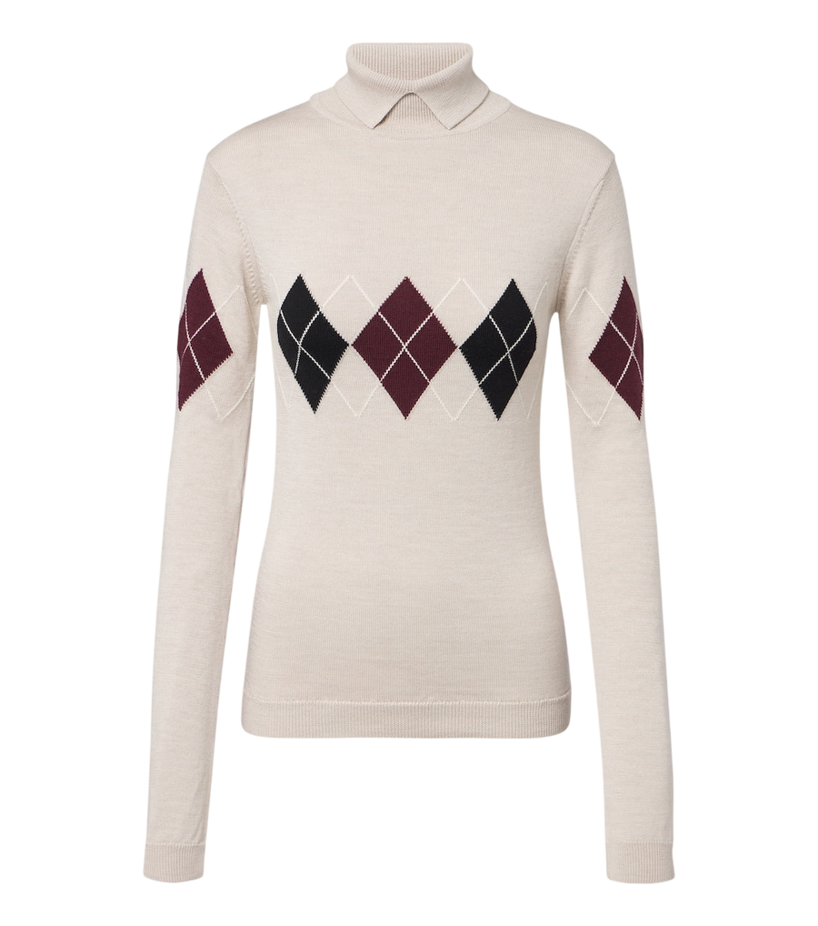 Mugler Argyle virgin wool sweater