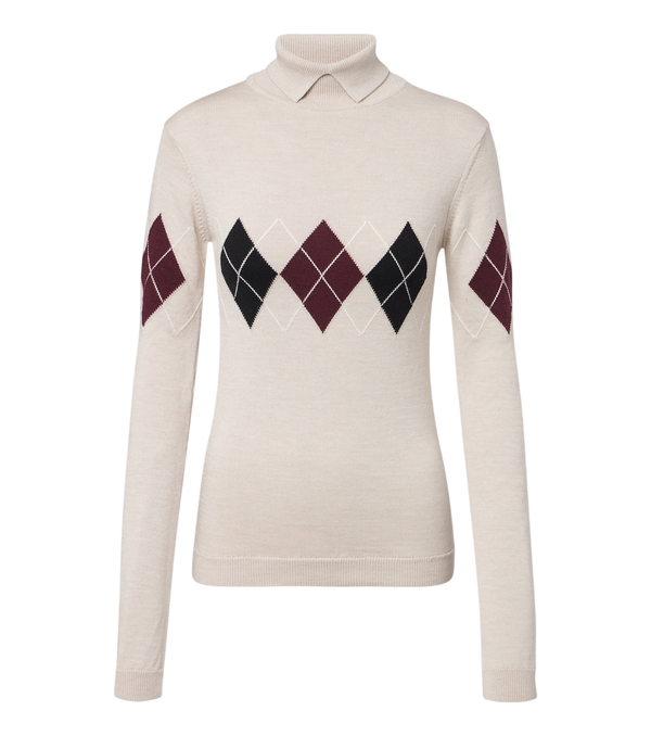 Mugler Argyle virgin wool sweater