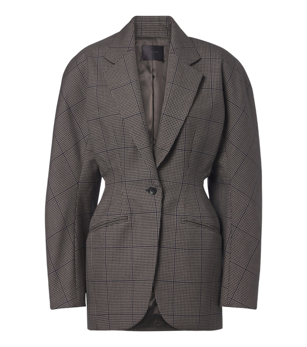 Mugler Checked oversized wool jacket
