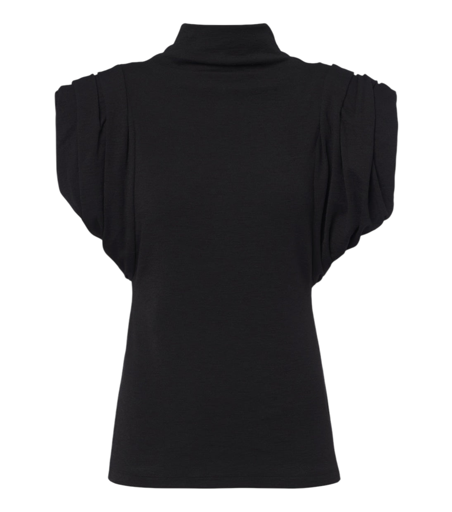 Top de mezcla de lana con cuello alto Mugler