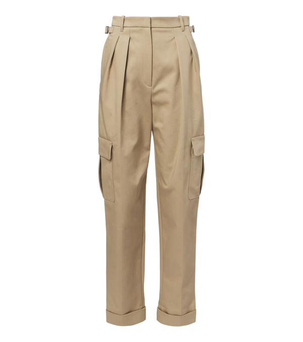 Mugler Pleated cotton-blend cargo pants