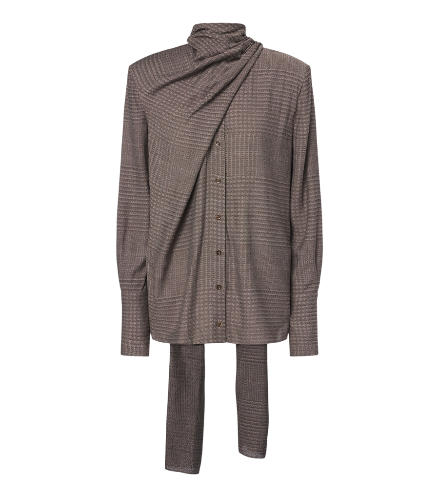 Mugler Scarf-detail blouse