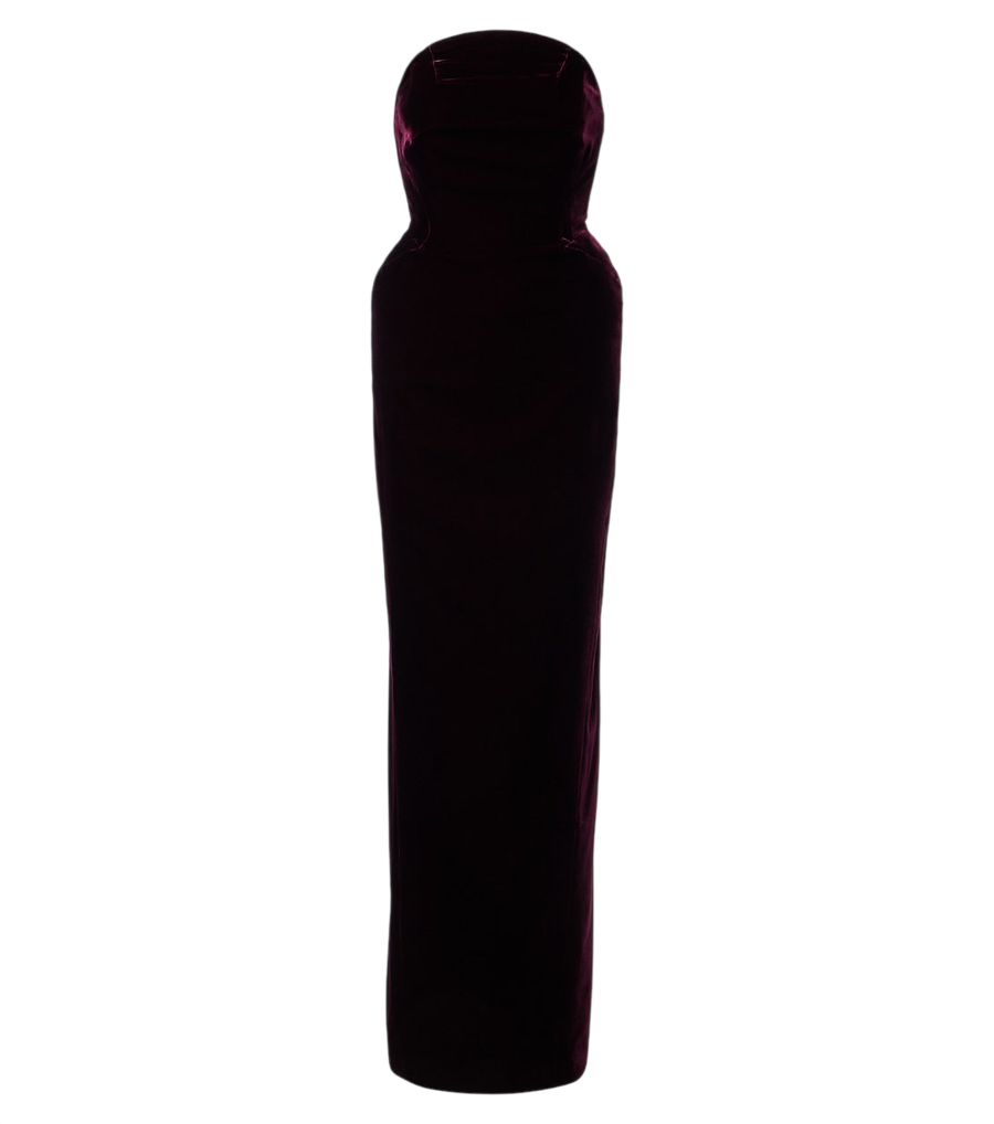 Mugler Velvet bustier gown