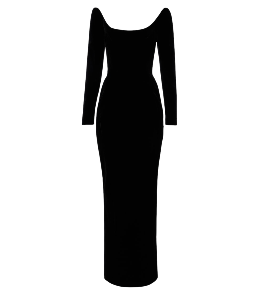 Mugler Velvet bustier gown