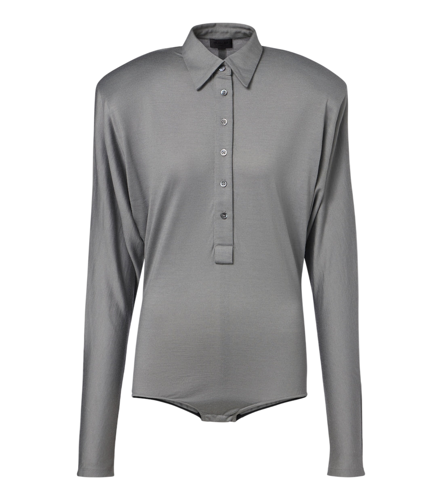 Body polo de punto en mezcla de lana Mugler