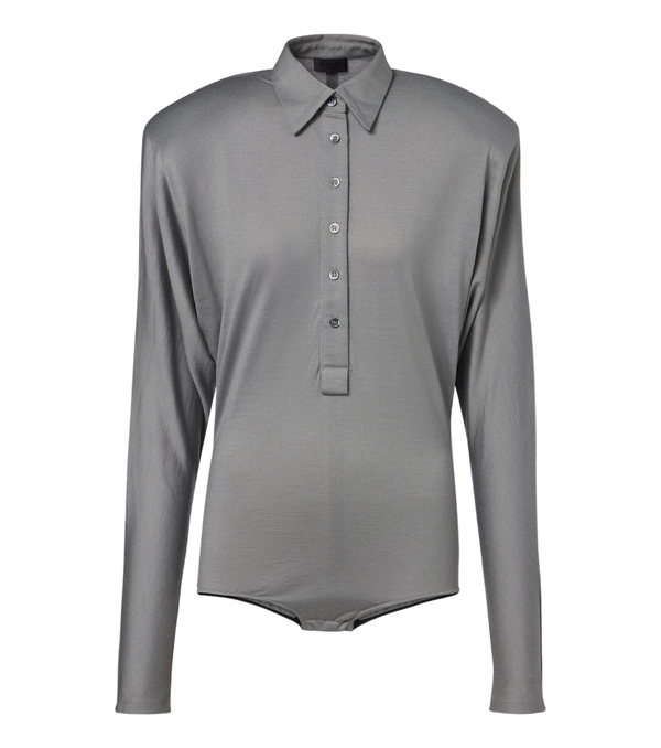 Mugler Body polo in jersey misto lana