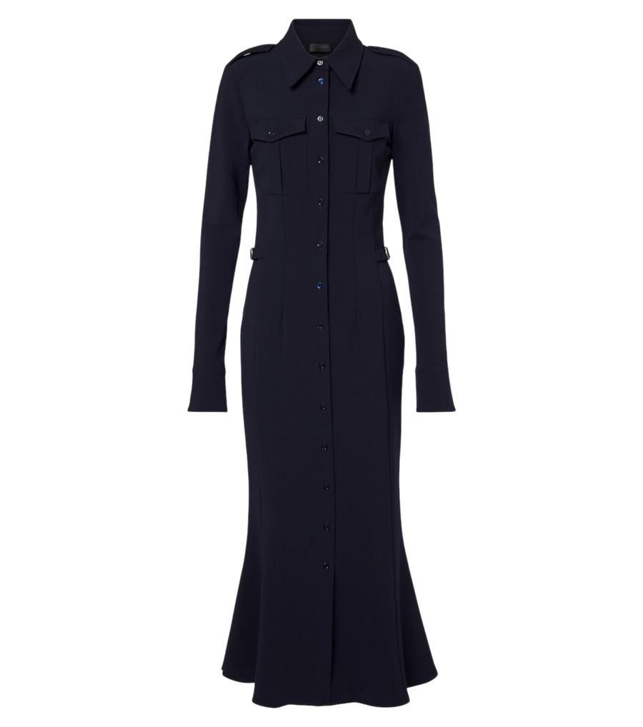 Robe chemise Mugler en mélange de laine