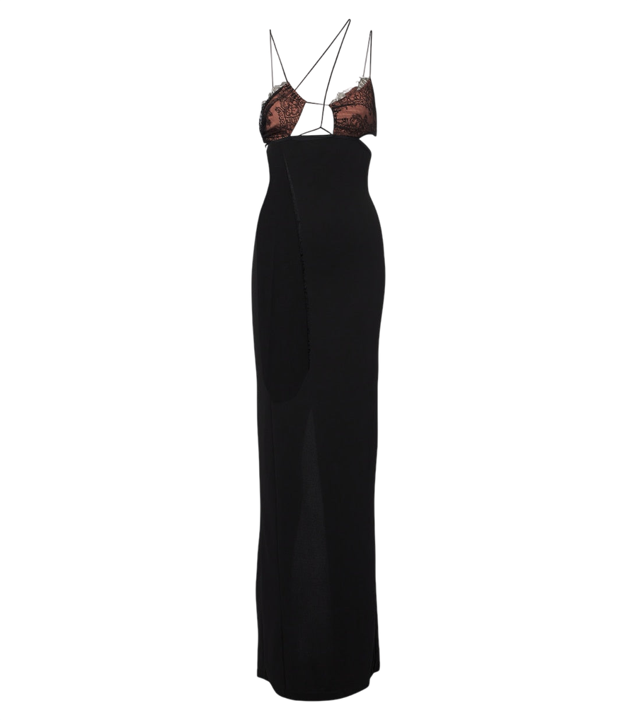 Nensi Dojaka Cutout lace-trimmed maxi dress