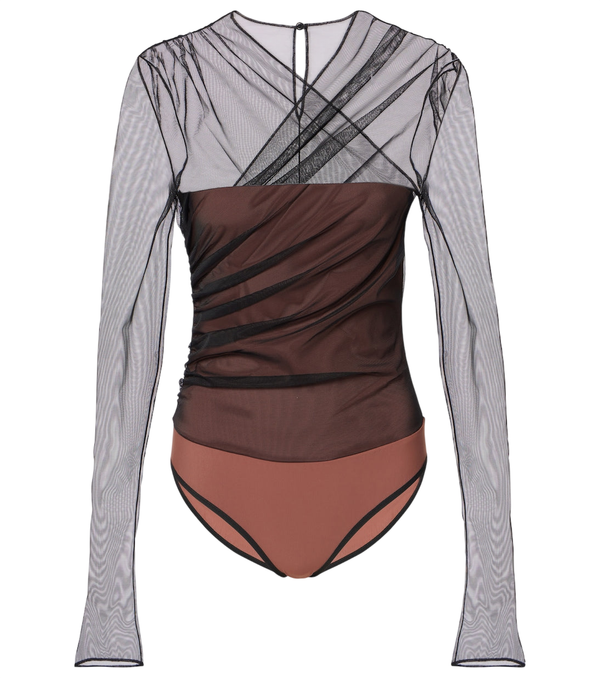 Nensi Dojaka Body in tulle drappeggiato Renee