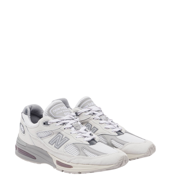 New Balance Made in UK 991V1 leather-trimmed sneakers