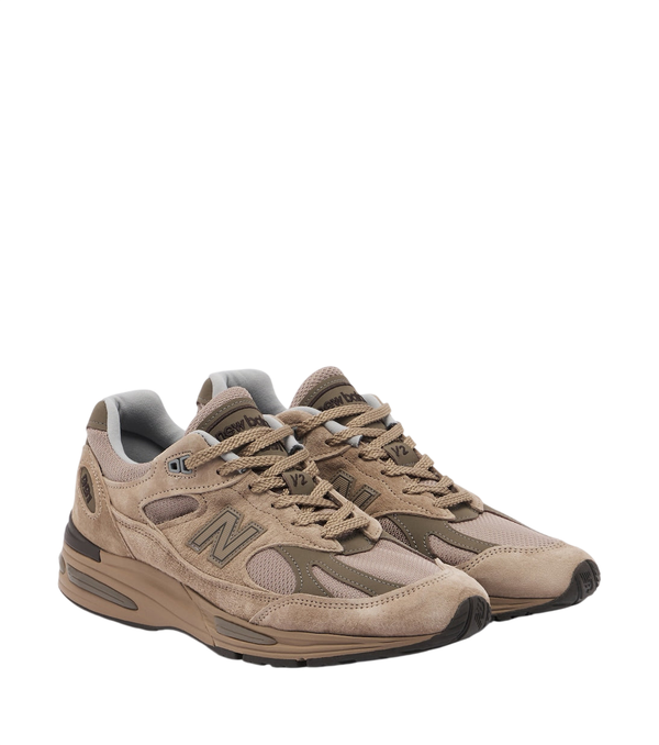 New Balance Made in UK 991V1 leather-trimmed sneakers