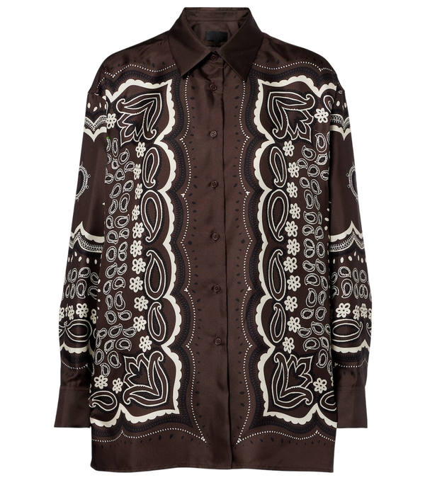 Camisa de sarga de seda estampada Alfie de Nili Lotan