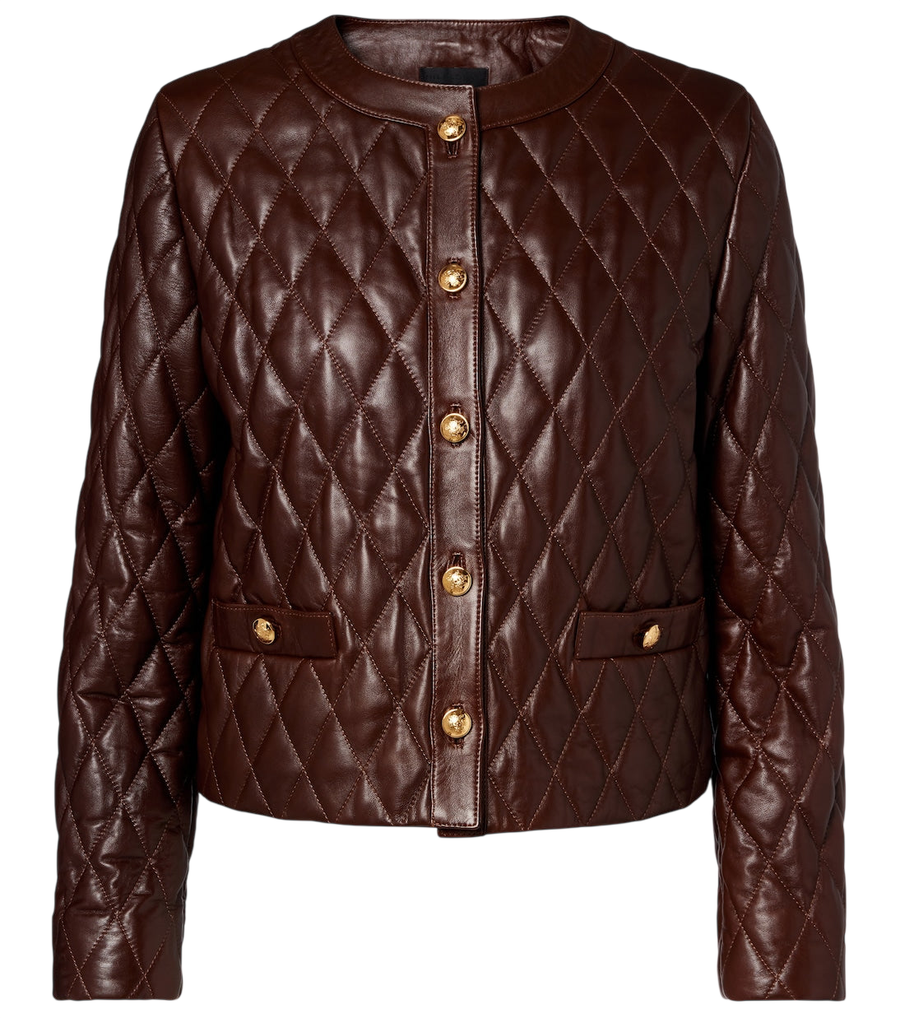 Nili Lotan Amy cropped quilted leather jacket