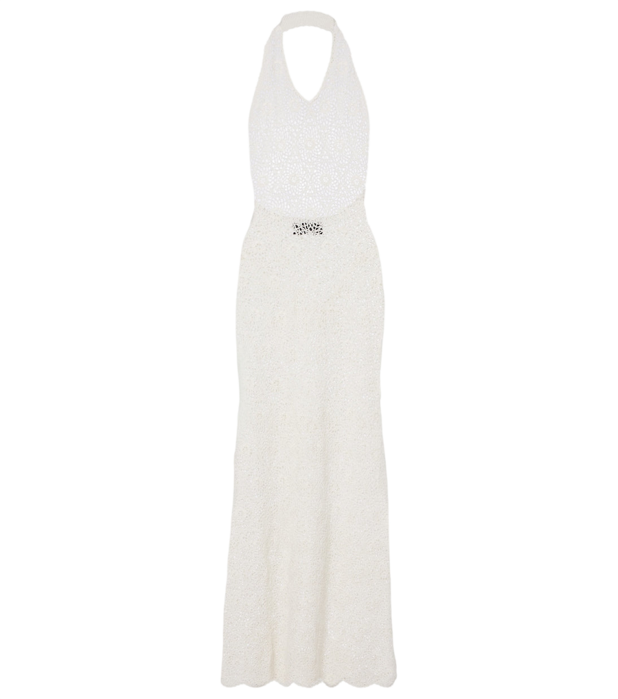 Robe longue en coton crochetée à dos nu Nili Lotan Eddie