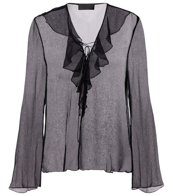 Nili Lotan Gisella ruffled silk chiffon blouse