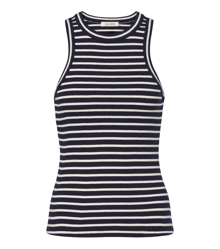 Nili Lotan Hank striped cotton tank top
