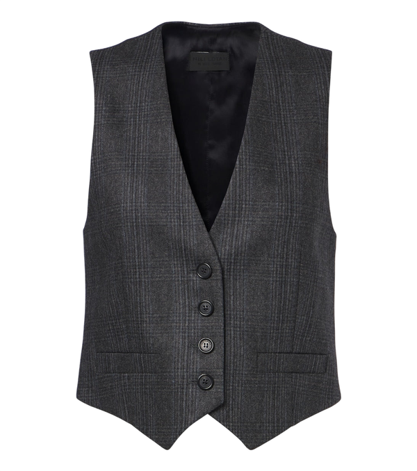 Nili Lotan Ismael checked wool and cashmere vest