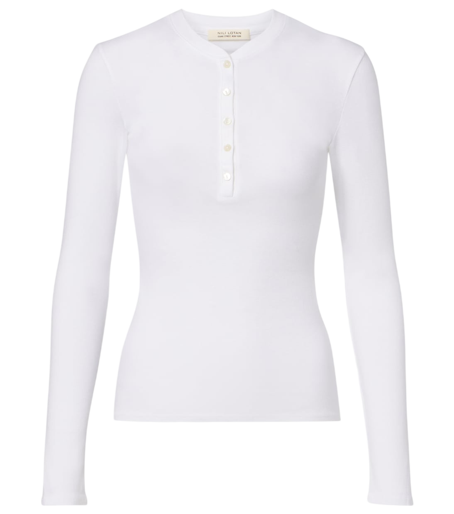 T-shirt henley en coton Jordan de Nili Lotan