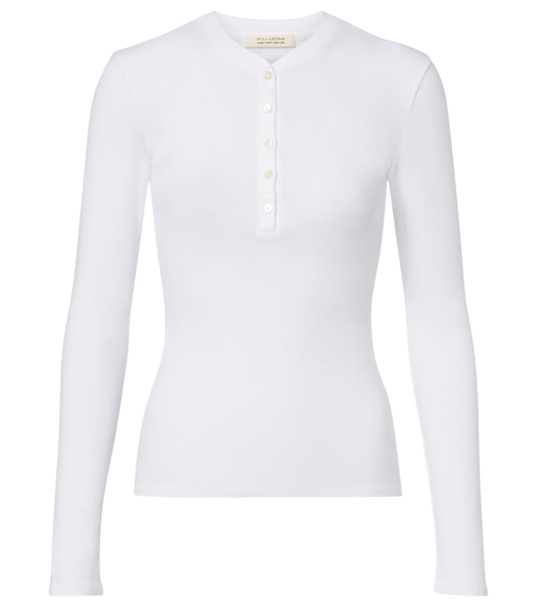 Camiseta Henley de algodón Jordan de Nili Lotan
