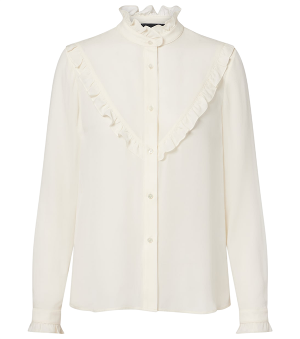 Camisa de seda con volantes Marcela de Nili Lotan