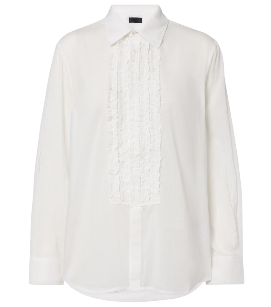 Nili Lotan Nathael ruffled cotton poplin shirt