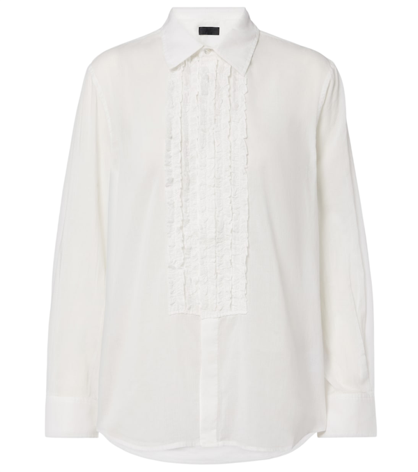 Camisa de popelina de algodón con volantes Nathael de Nili Lotan