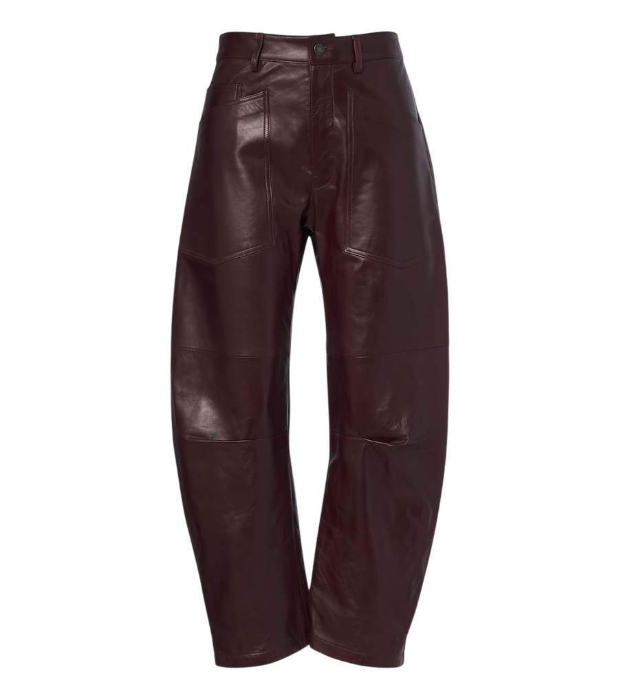Nili Lotan Shon leather barrel-leg pants