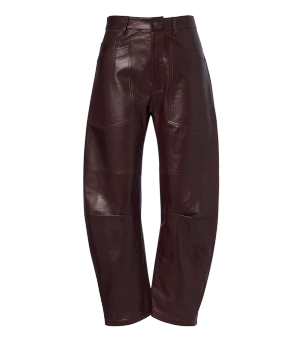 Nili Lotan Shon leather barrel-leg pants