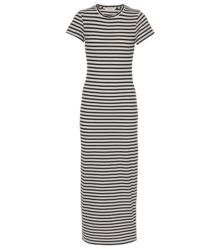 Robe longue Nili Lotan en jersey de coton rayé