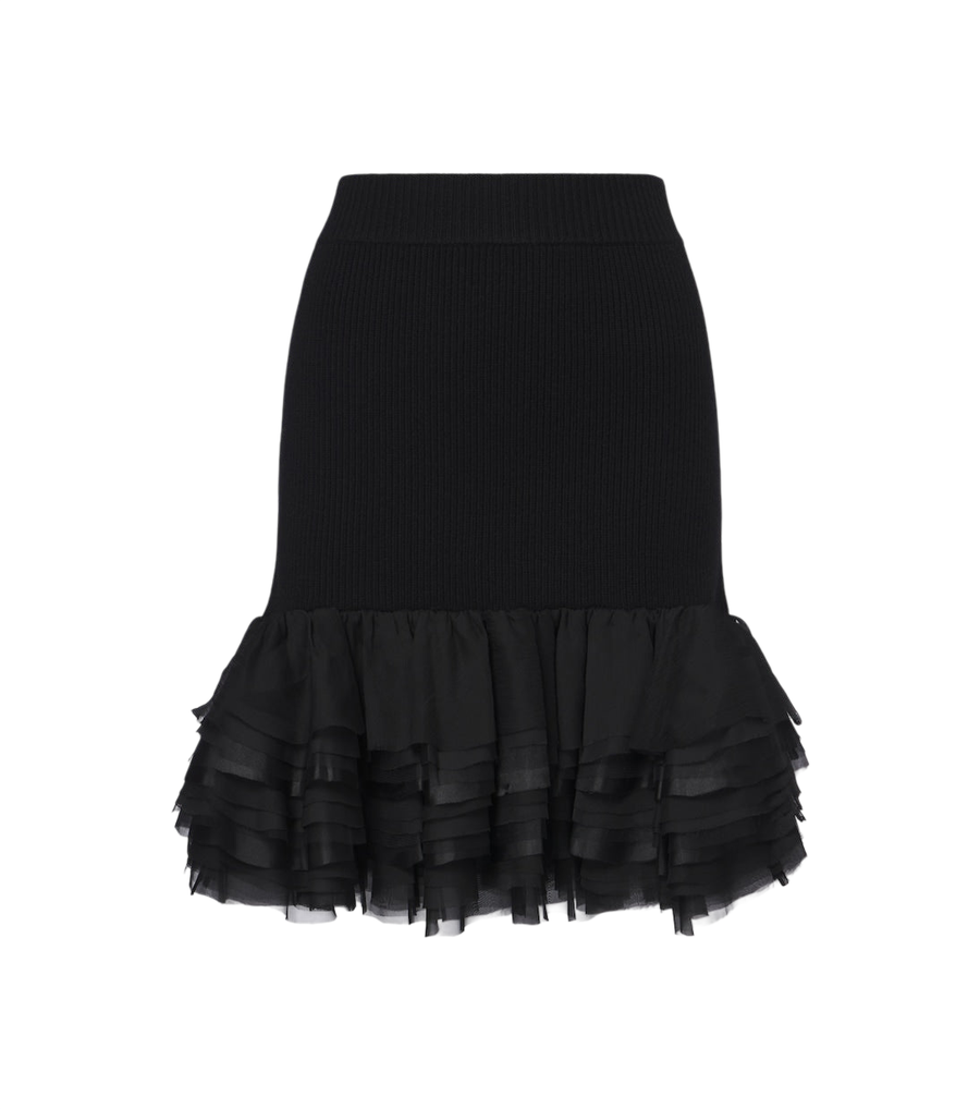 Nina Ricci Ruffled wool and cashmere miniskirt