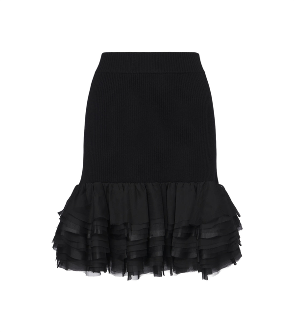Nina Ricci Minigonna in lana e cashmere con volant