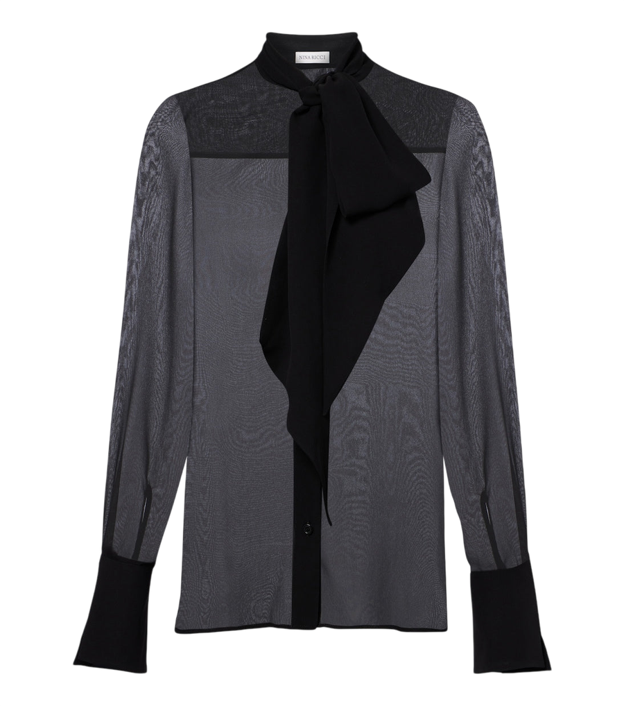 Blusa de seda de gasa Nina Ricci