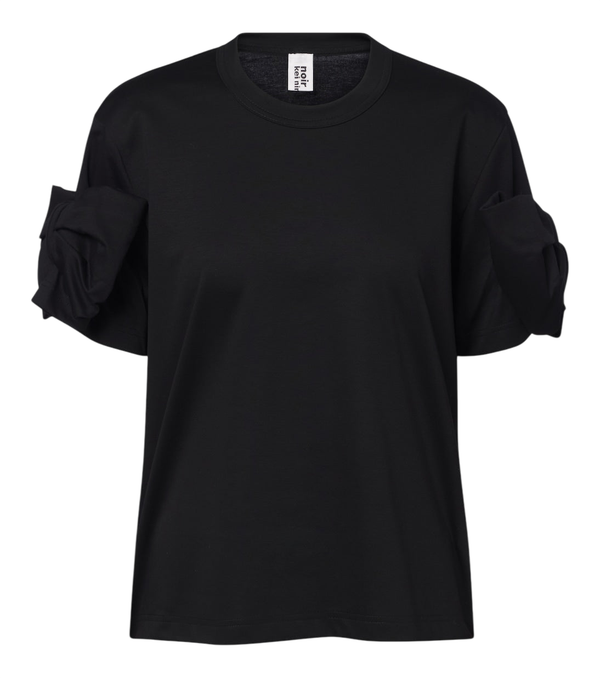 Noir Kei Ninomiya Bow-detail cotton jersey T-shirt