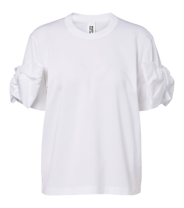 T-shirt in jersey di cotone con dettaglio a fiocco Noir Kei Ninomiya