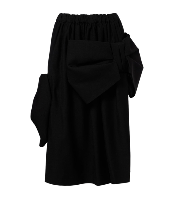 Noir Kei Ninomiya Bow-detail wool and mohair midi skirt